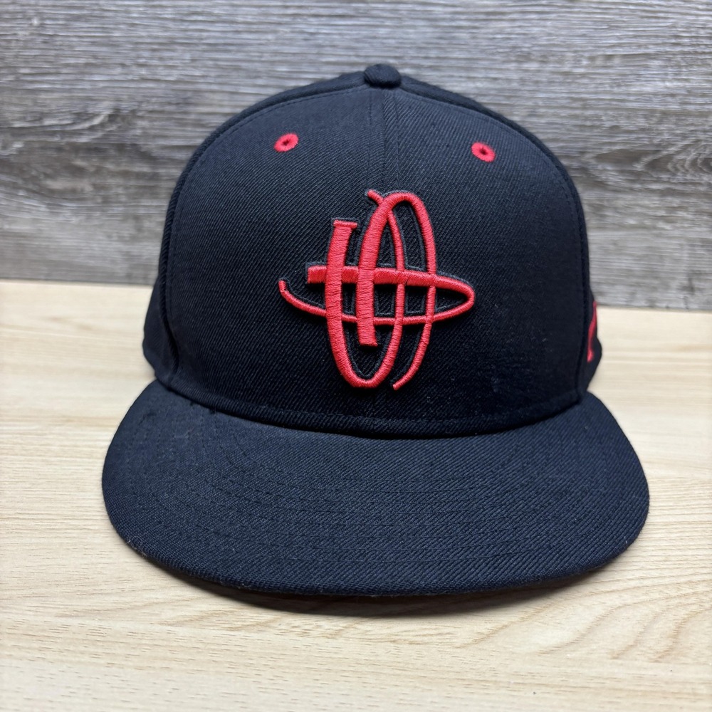 Houston Rockets Hat Cap Snapback Black Red Nike NBA Basketball Adjustable